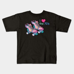 Funny Skating 60s 70s 80s Roller Skates Retro Vintage Party Kids T-Shirt